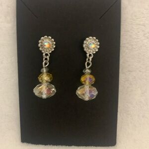 Iridescent Beaded Drop Earrings